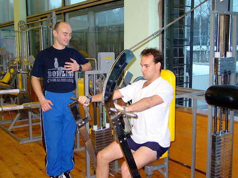 Yuri and Mark in the cosmonaut gym